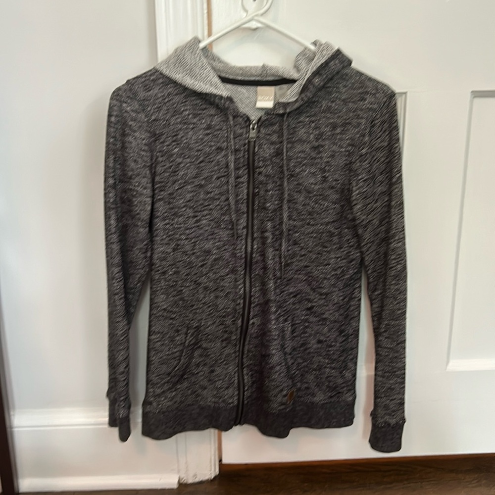 Gray hooded zip up